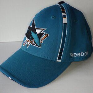 San Jose Sharks Reebok FitMax'70 Hat Cap Size L/XL Hockey NHL Teal White